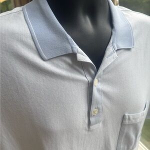 Salvatore Ferragamo Light Blue Cotton Polo with Chest Pocket